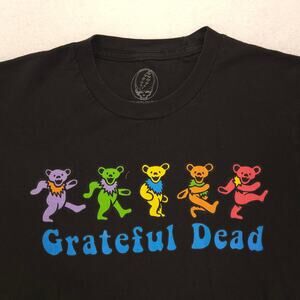 Grateful Dead Band Crew Neck Long Sleeve Graphic T Shirt Mens Size S Black